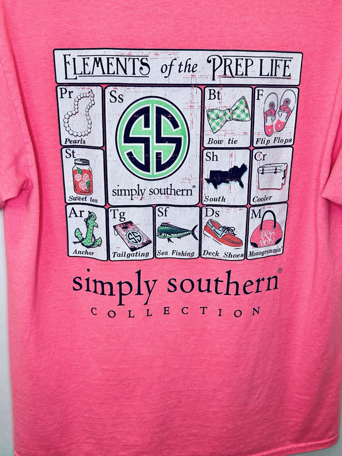 SIMPLY SOUTHERN - ELEMENTS OF THE PREP LIFE - Pink Short Sleeve SHIRT - L Large