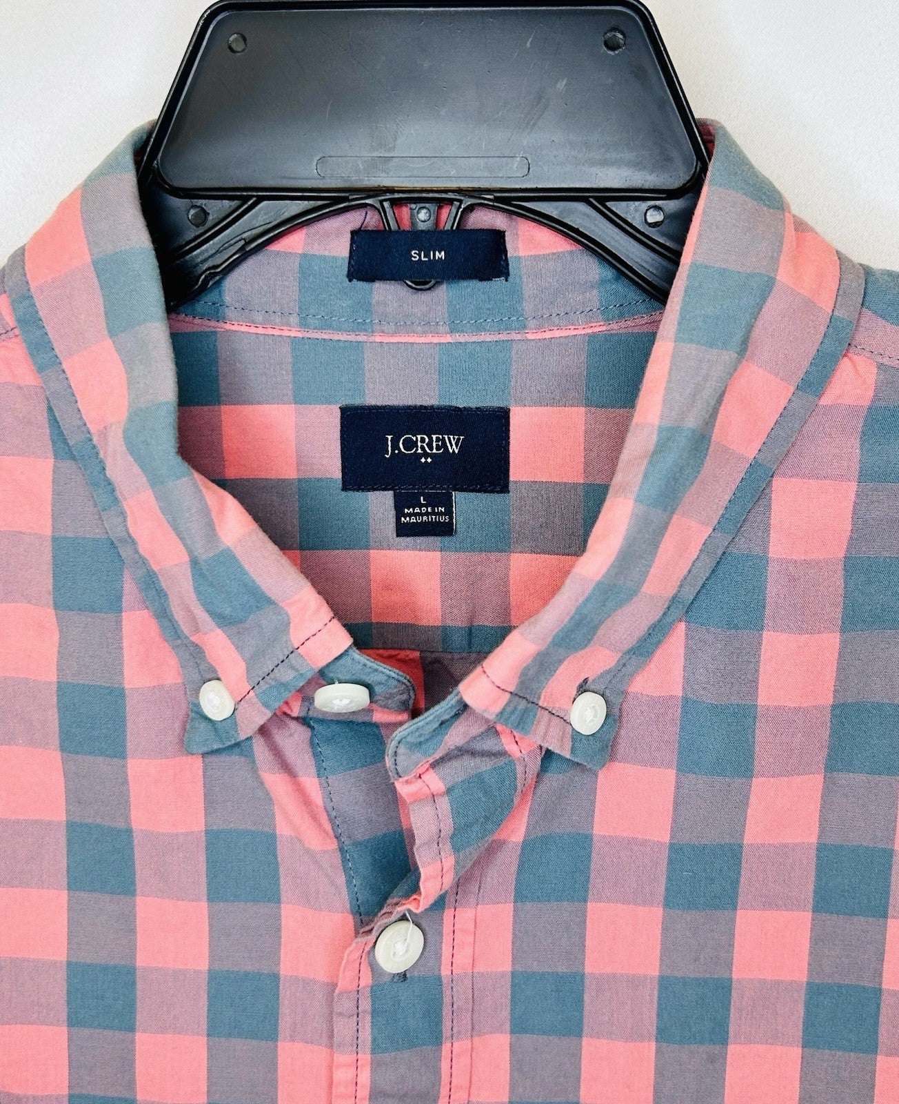 J. Crew Cotton Flannel Long Sleeve Plaid Blue Red Button Shirt Men's Large L