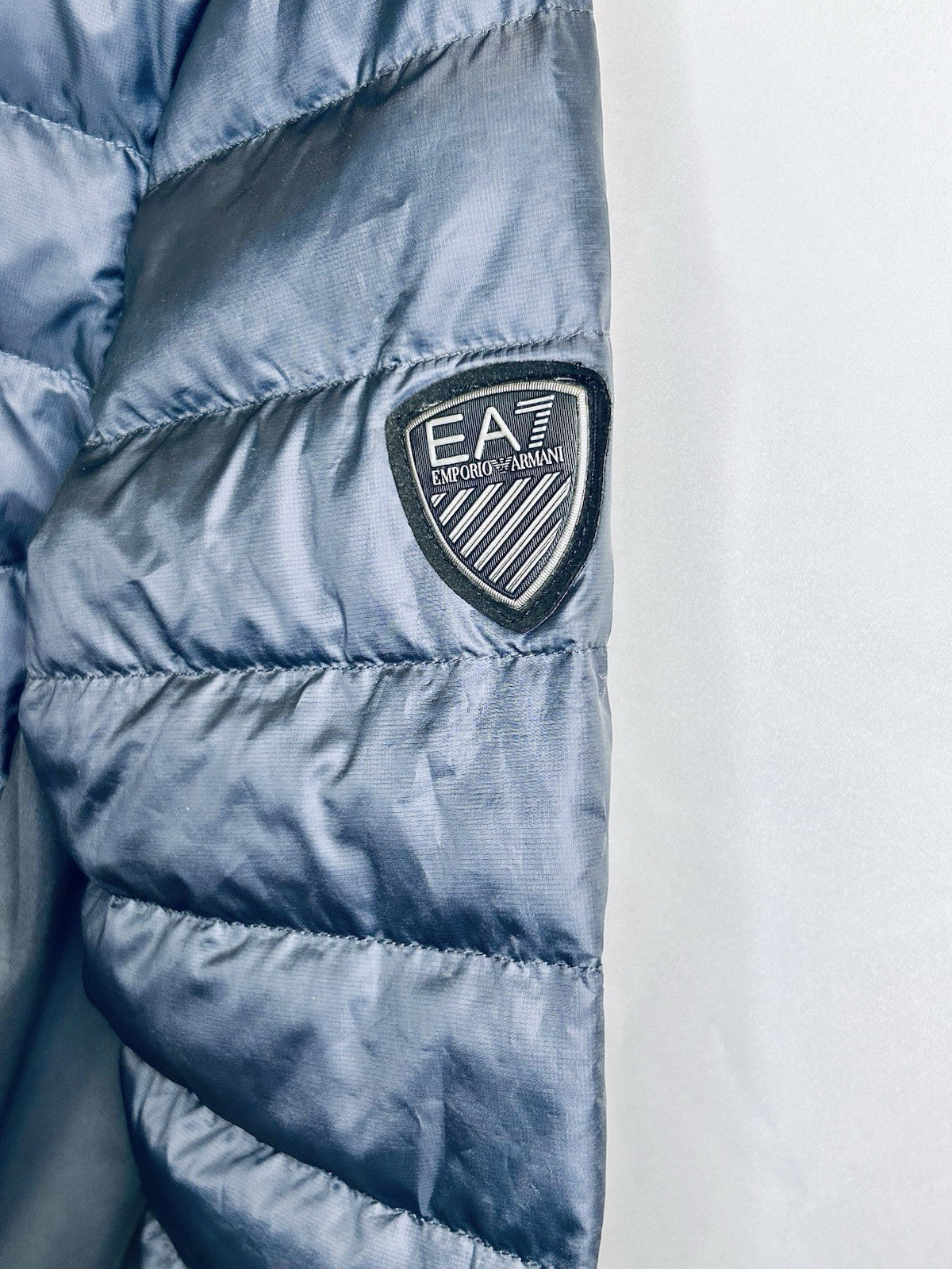 Emporio Armani EA7 Down Jacket Navy Quilted Mens Large With COA | $249 Retail