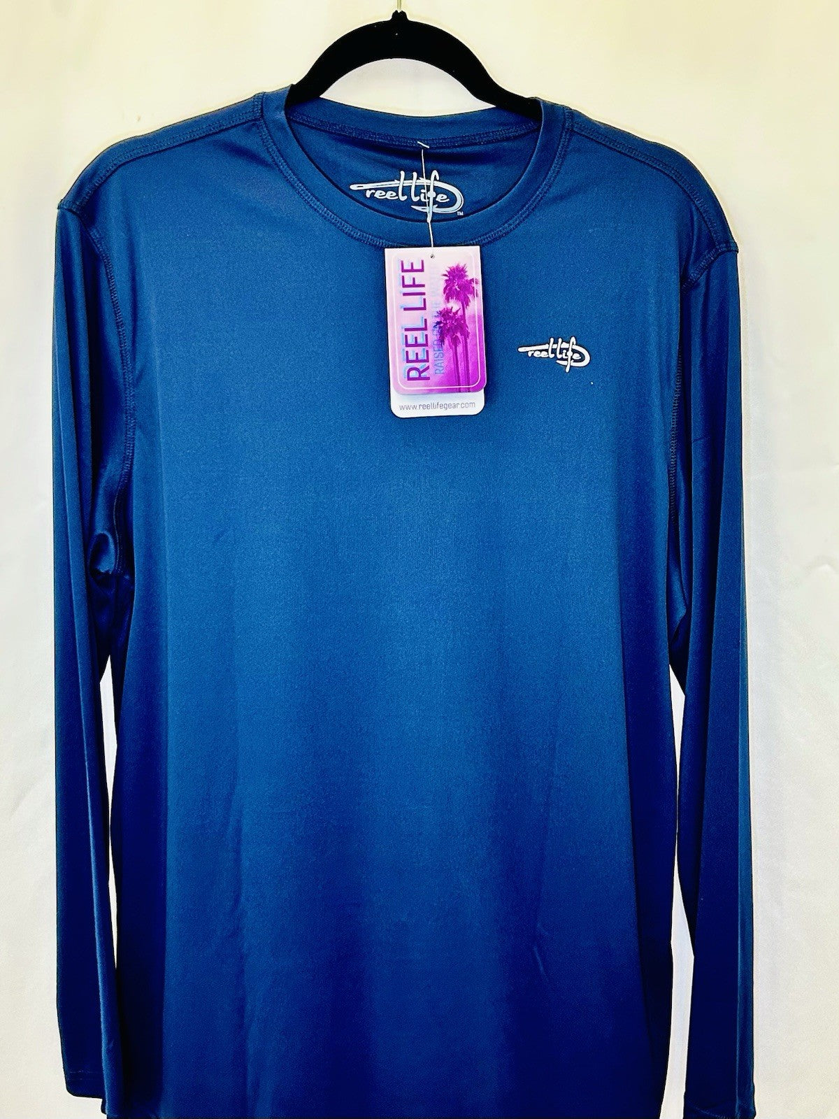 NWT Reel Life Sz Medium “Raised On The Water” L/S T-shirt Patriotic Swordfish