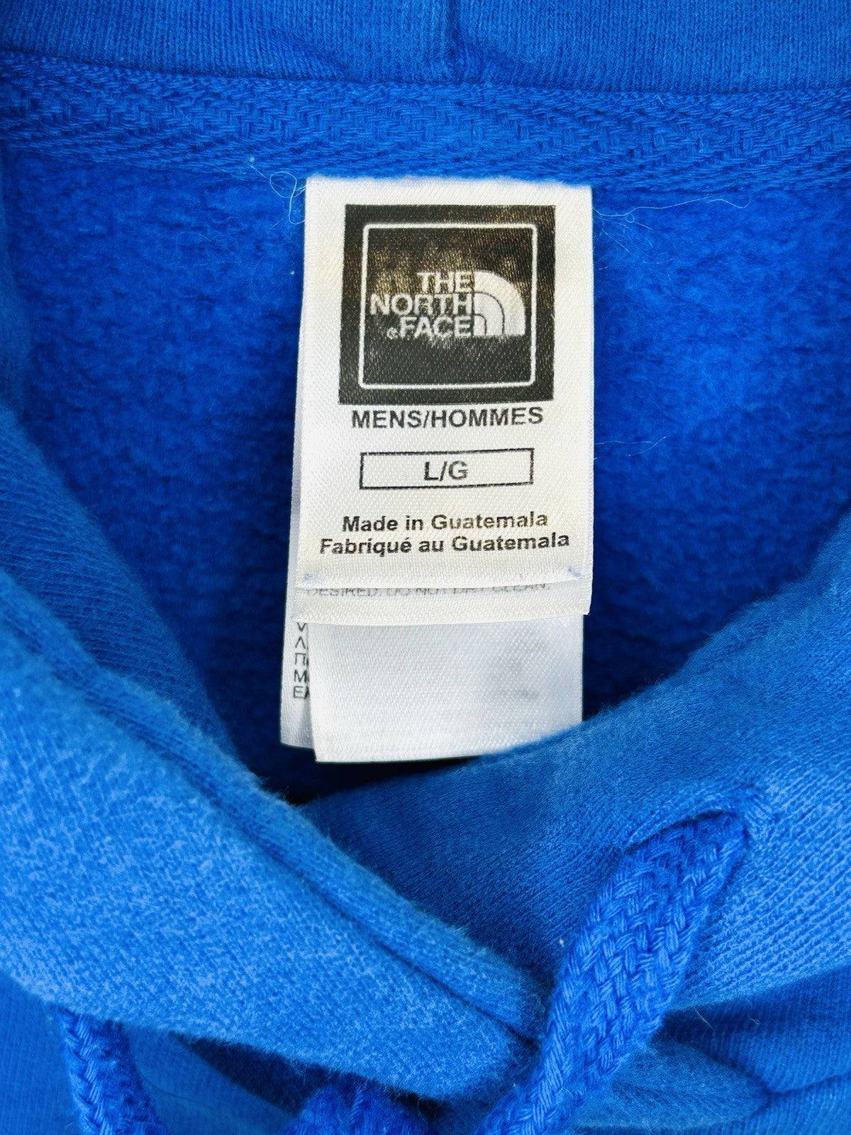 The North Face Hoodie Men’s Large Blue Yellow Pullover Sweatshirt Logo Cotton