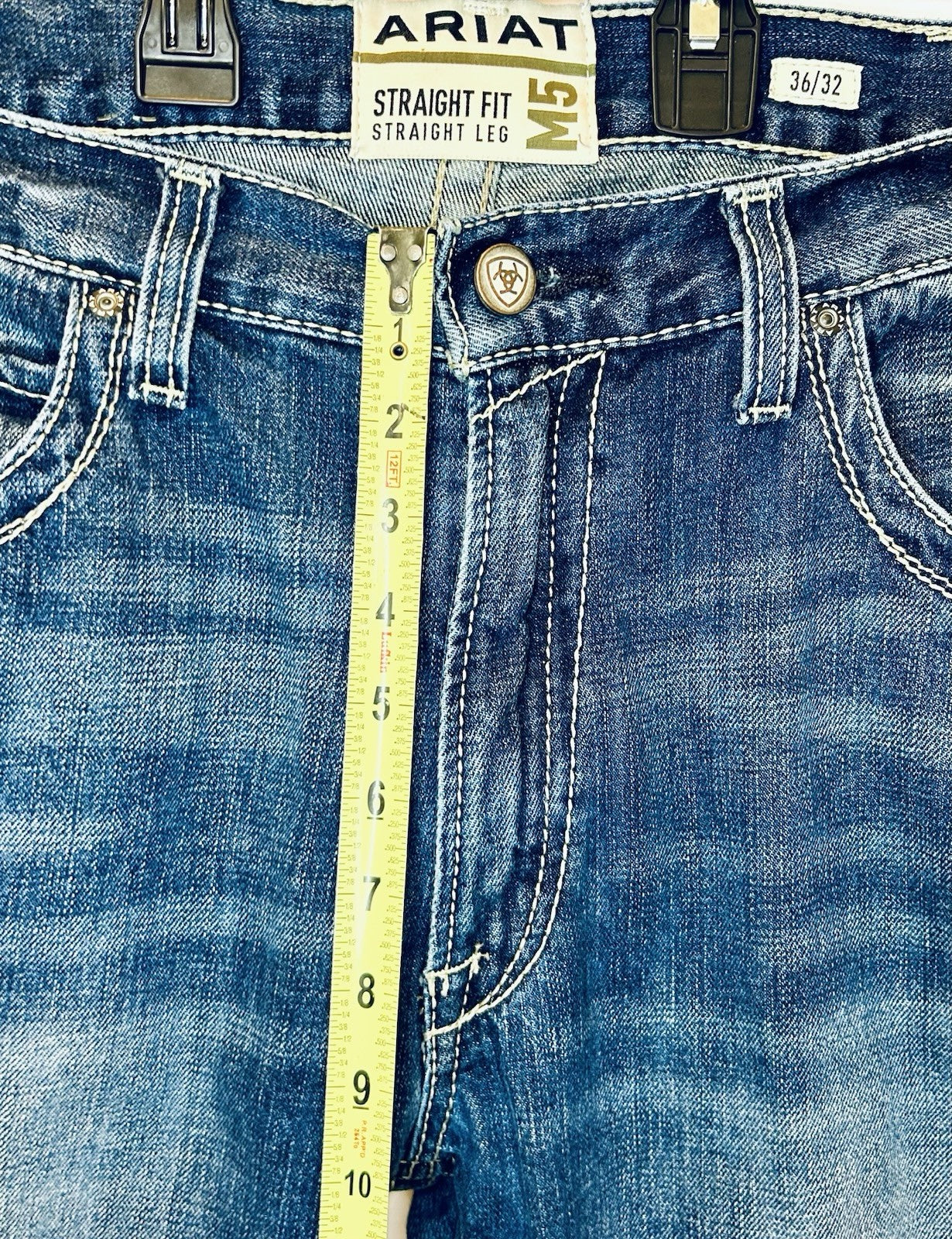 Ariat M5 Slim Straight Leg Blue Jeans Denim Mens Size 36x32