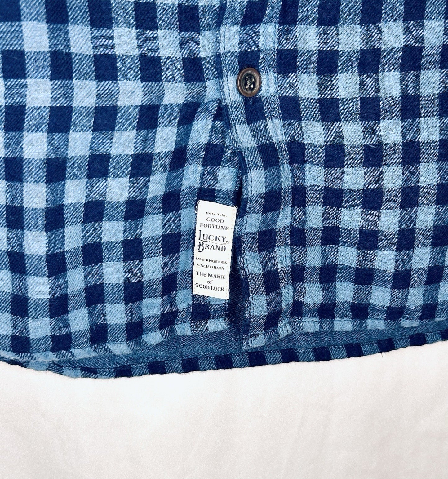 Lucky Brand Shirt Mens XL Blue Saturday Stretch Flannel Casual Lightweight