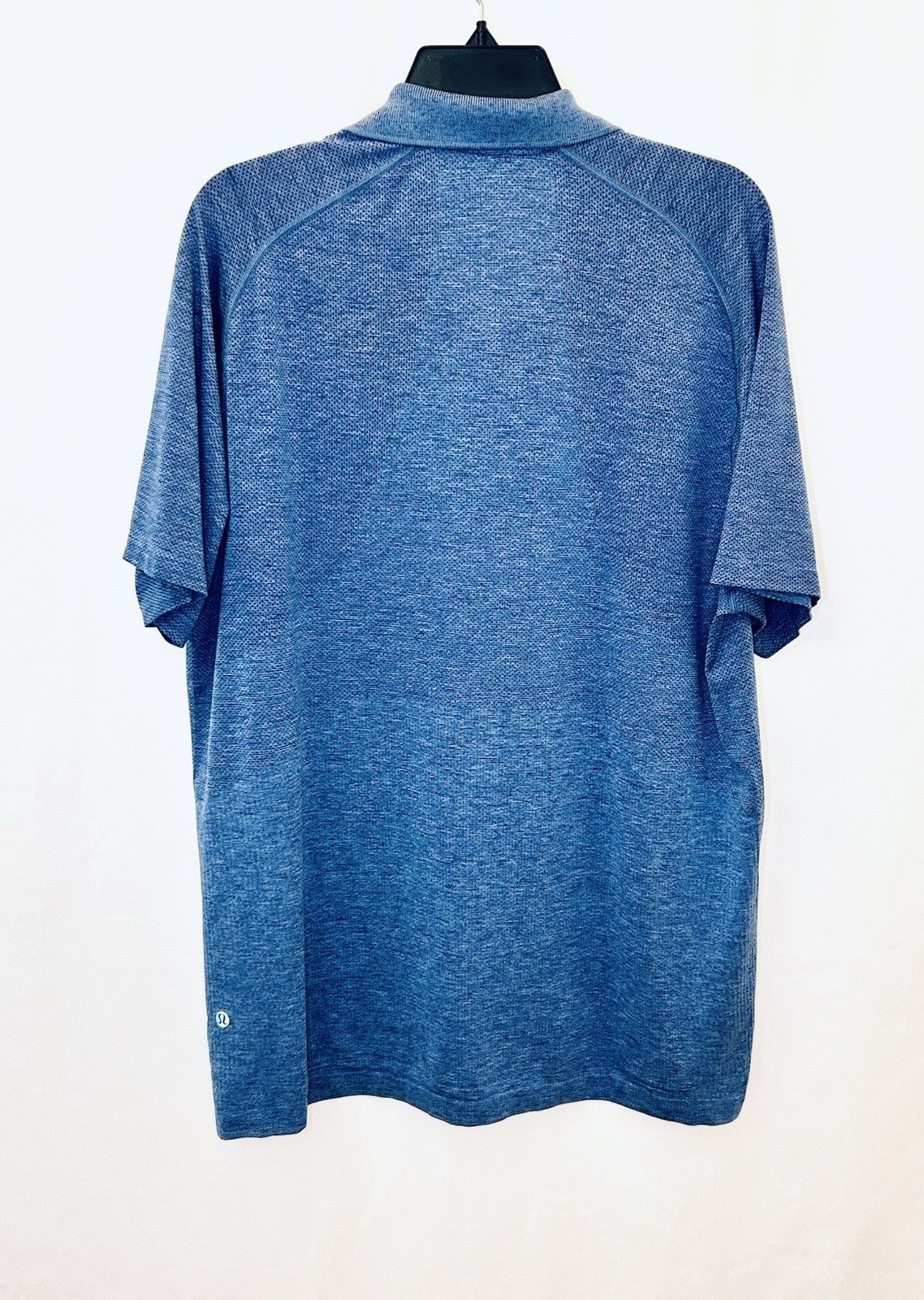Lululemon Vent Tech Polo Shirt Men's Sz Large Short Sleeve Heather Blue $98 New