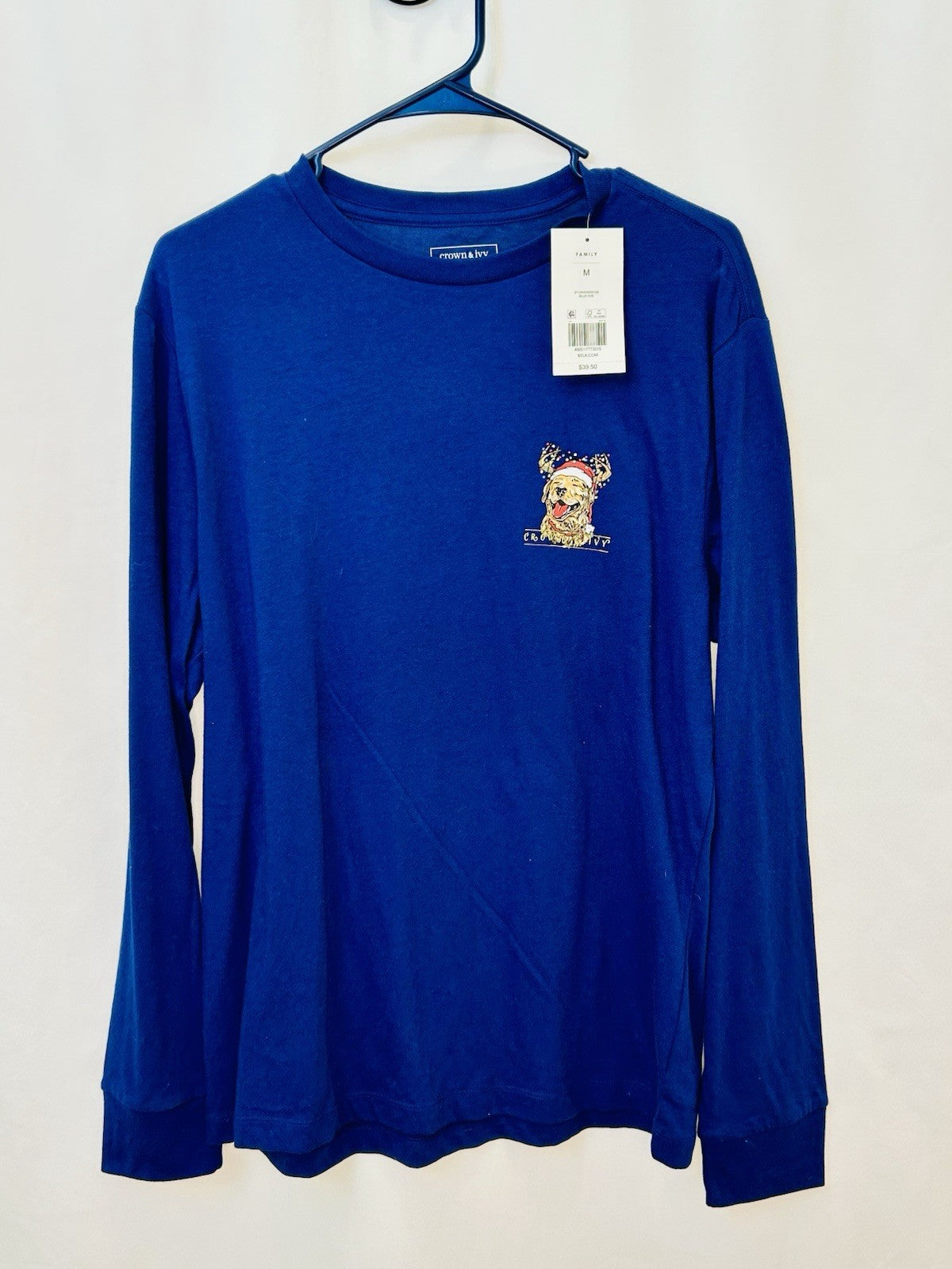 NWT Crown & Ivy Blue Men’s Medium Long Sleeve Graphic Tshirt