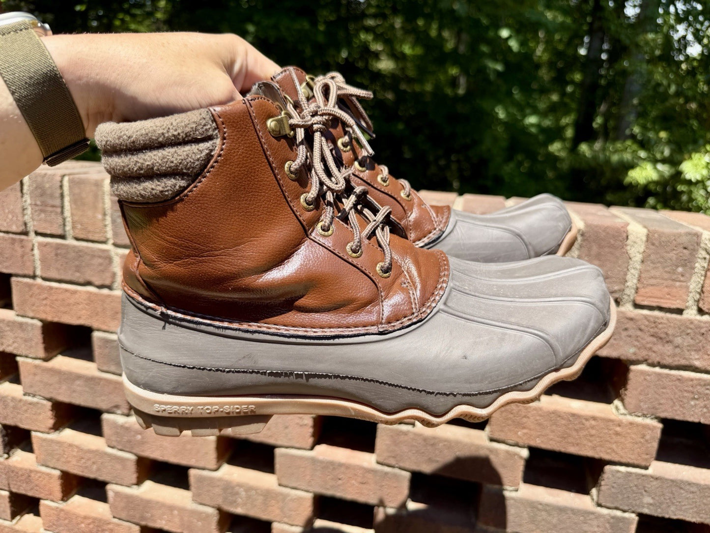 Sperry Avenue Men's Duck Boots Size 11 M Brown/Grey Waterproof Worn Twice!
