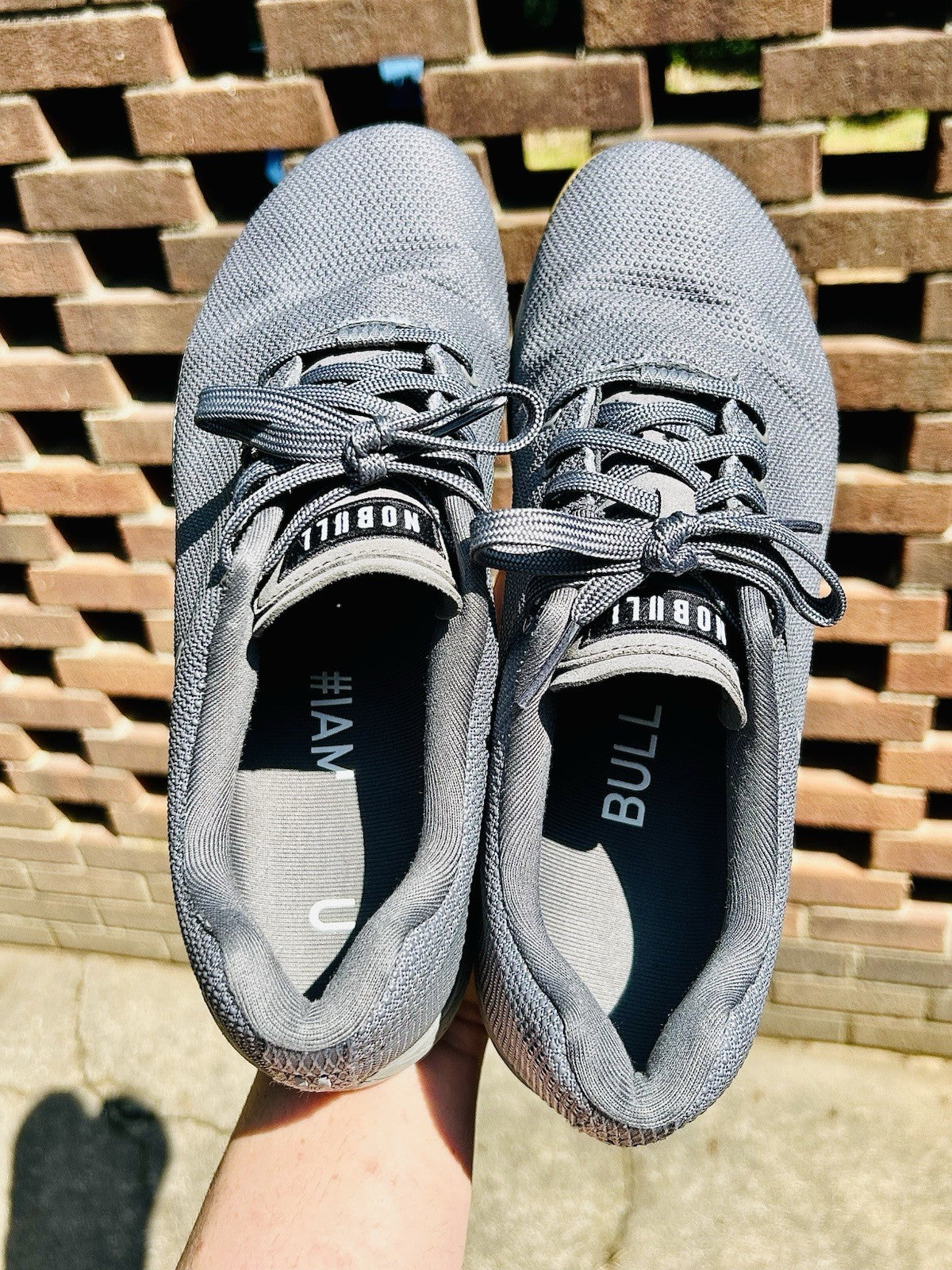 NOBULL Super Fabric Mens 11.5 Grey/Gum Running Athletic Sneakers Trainers Shoes