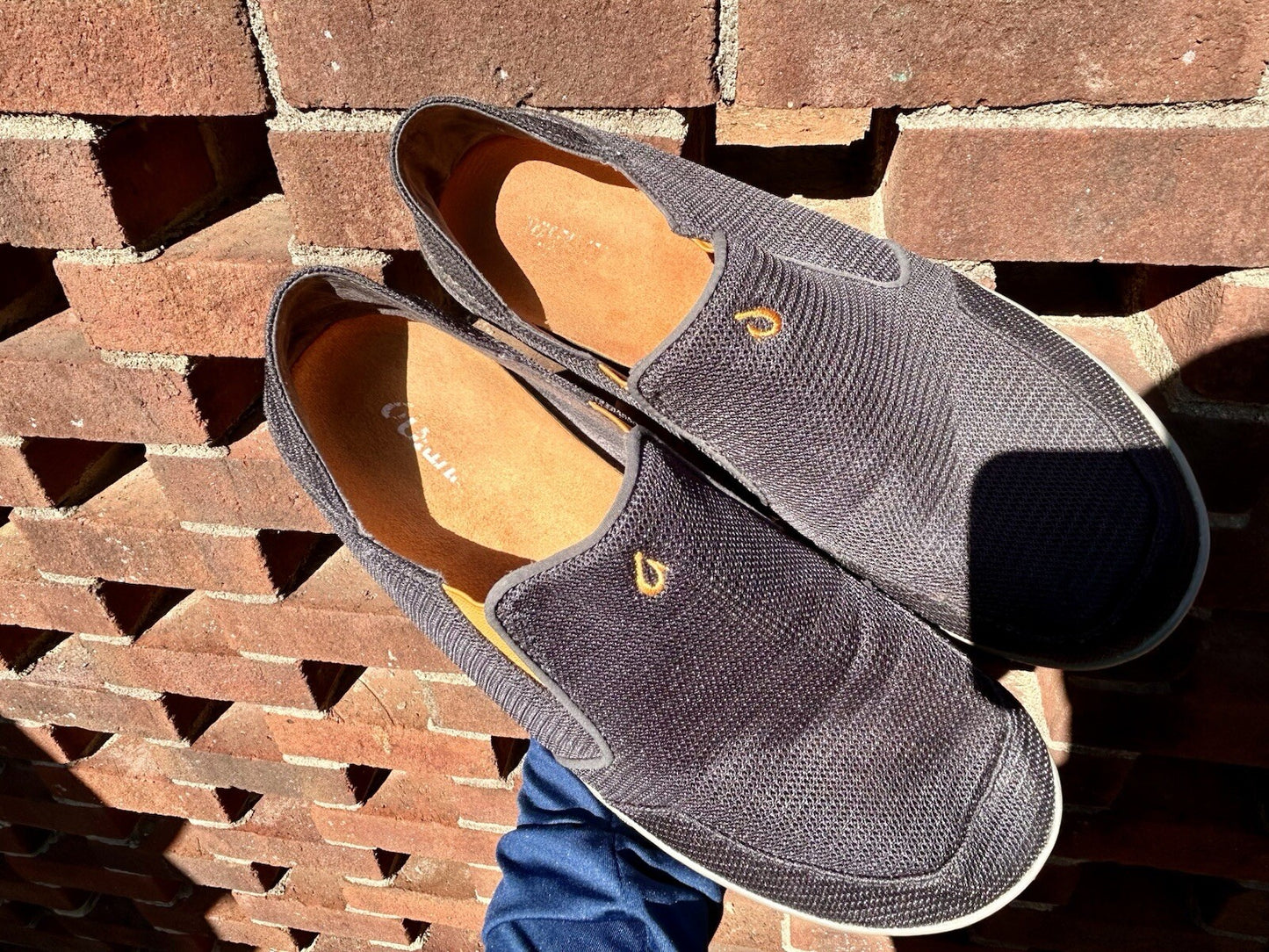 OLUKAI Nohea Mesh Men’s Slip On Sneakers Color Blue Depth Size 11.5