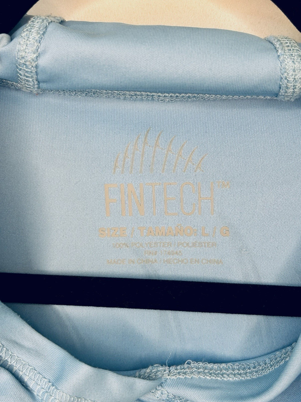 FinTech Sun Defender L/S UV Performance Hoodie - Blue - Men's Large