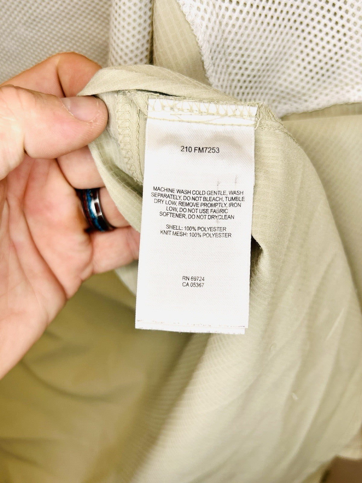 Columbia Men's Large PFG Shirt Omni Shade Vented Long Sleeve Button Beige