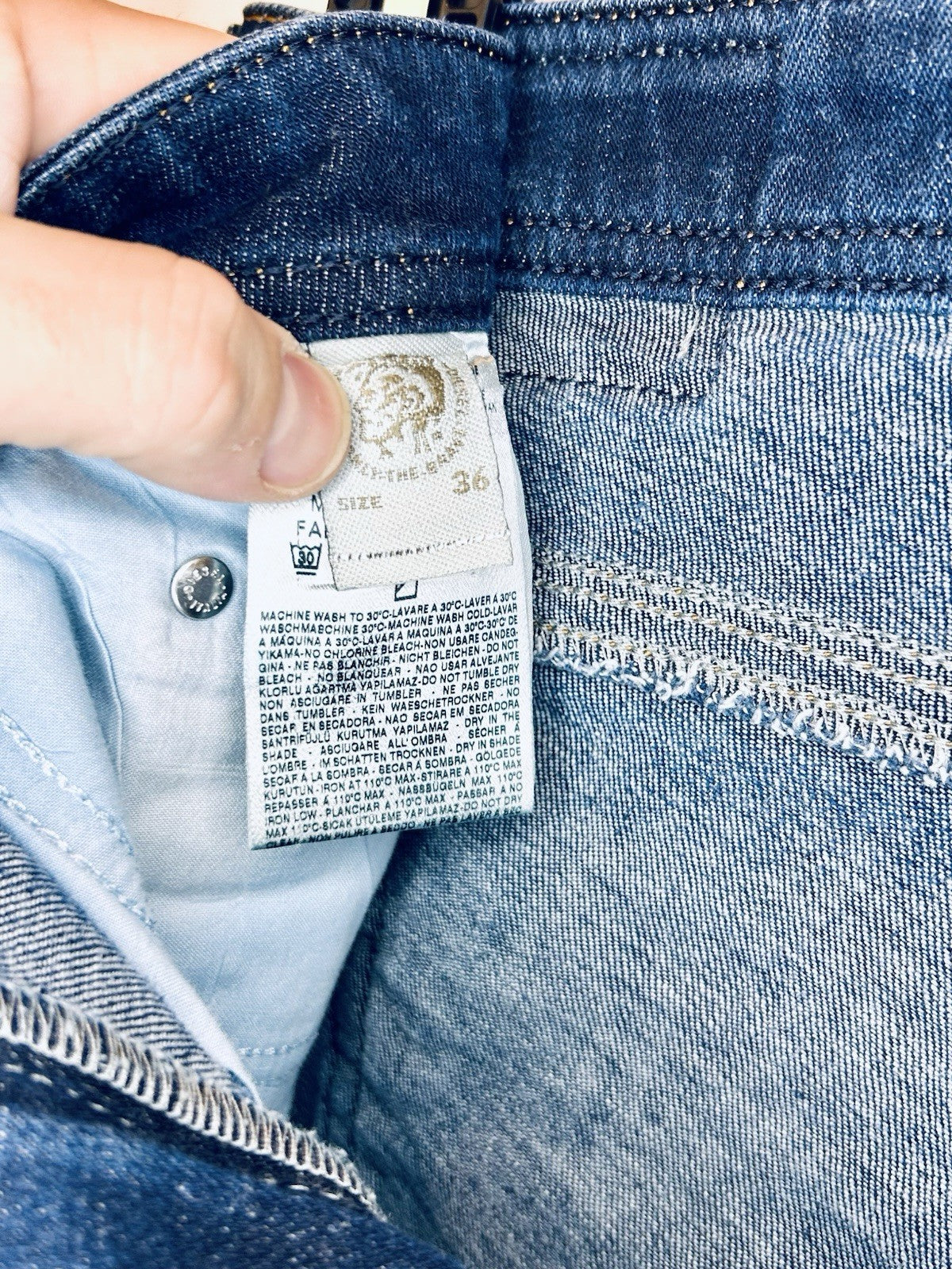 Diesel Jeans Thanaz Men’s 36x32 Slim Skinny Fit Dark Wash