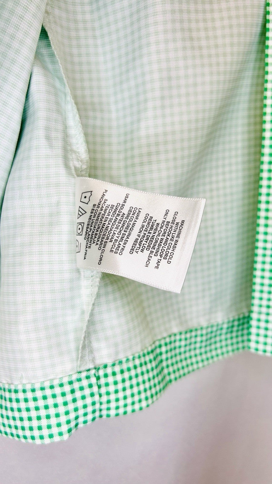 Habit Shirt Mens Medium 40+ Solar Factor Outdoor Fishing Button Gingham Plaid