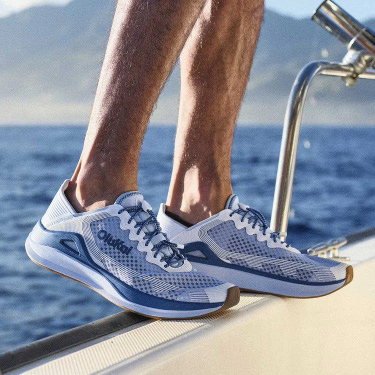 NWOT OLUKAI Men's Ahi Marine Shoe | Blue Pearl/White Sand | Size 14 | $150 New