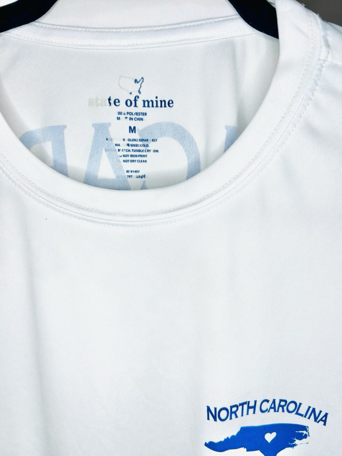State Of Mine Men’s Medium White Long Sleeve Fishing/Performance Graphic Tee