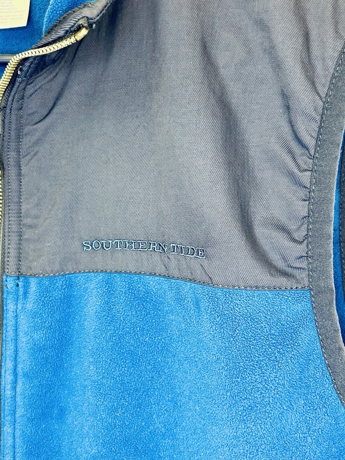 Southern Tide Men's Fleece Vest Medium Sweater Golf Outdoor Heather True Navy