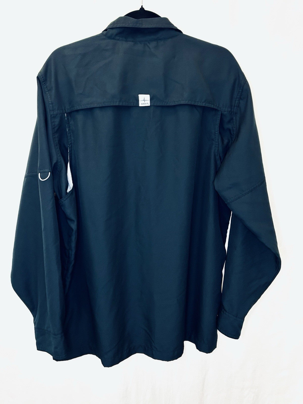 Habit Men's Fourche Mountain River Guide Long Sleeve Fishing Black Shirt Large