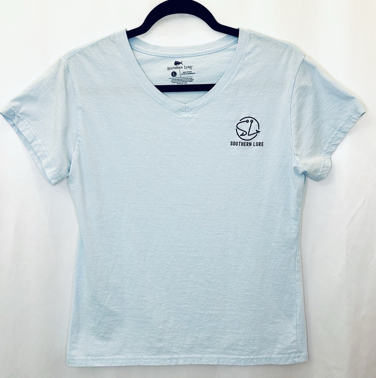 Southern Lure Women’s Graphic Print Fishing Beach T-Shirt Size Large