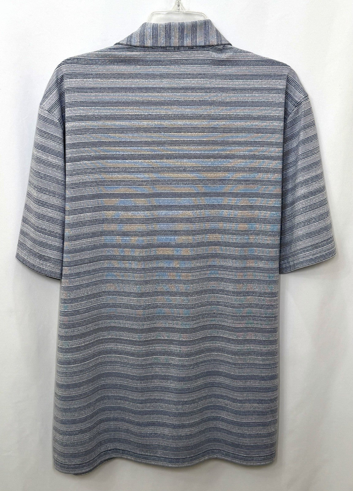 Walter Hagen Performance Golf Hawaiian Shirt / Size L / Gray Striped / 11 Majors