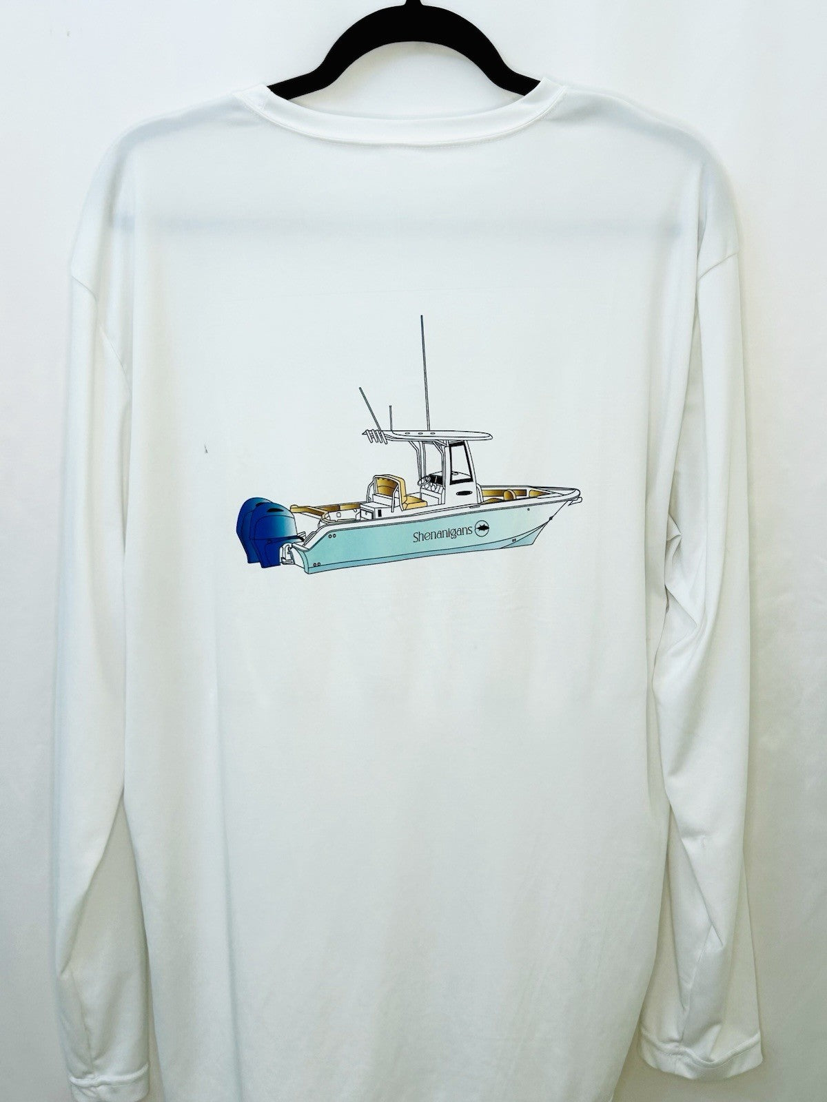 Sport-Tek Custom Shenanigans Performance Fishing Shirt - White - Men’s XL