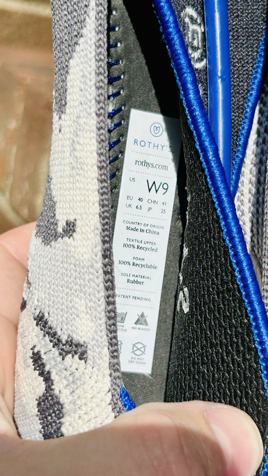 NWOT Rothy's The Point Ash Grey Camo Print Flats RARE RETIRED Size 9