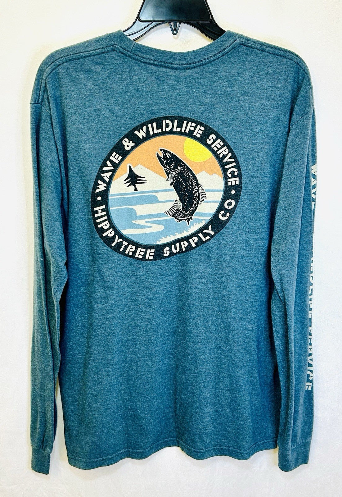 HippyTree Supply And Wave & Wildlife Service Co Long Sleeve Blue Men’s Large