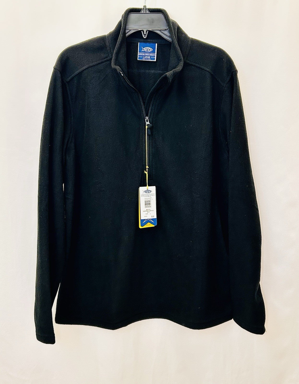 NWT AFTCO MEN'S SUNDOWN 1/4 ZIP FLEECE / BLACK / MEN’S LARGE