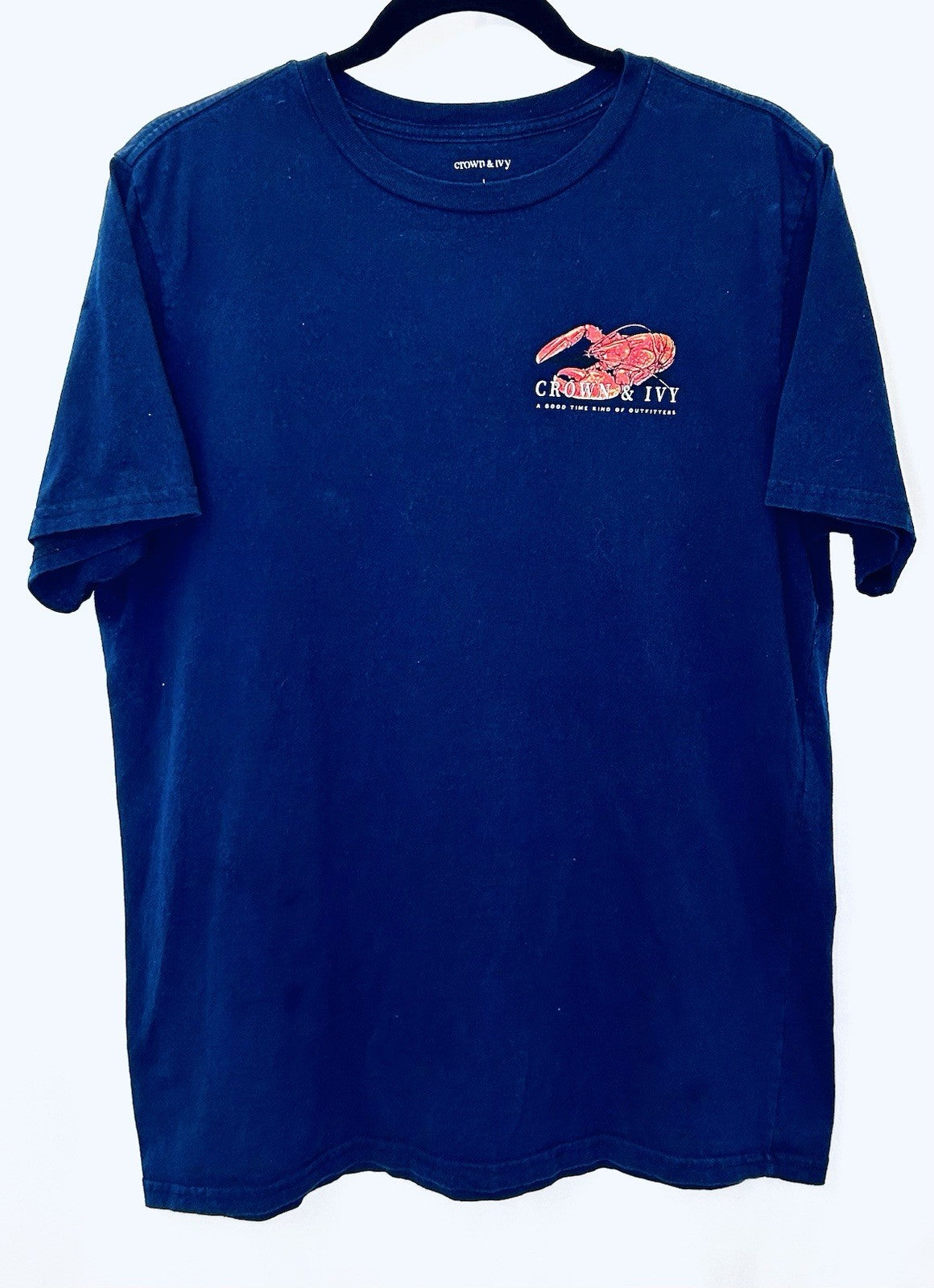 Crown & Ivy “Support Local Pub” Men’s Large Blue Short Sleeve Graphic Tee