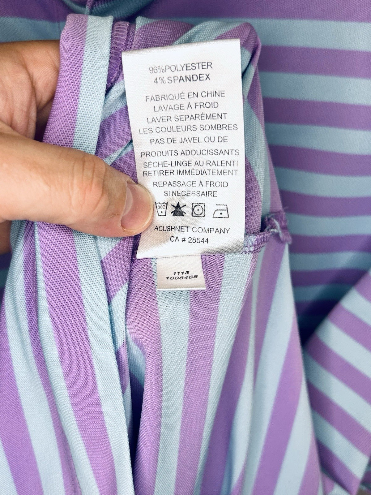 FootJoy FJ Polo Shirt Men Large Blue Striped Short Sleeve Activewear Golf Top