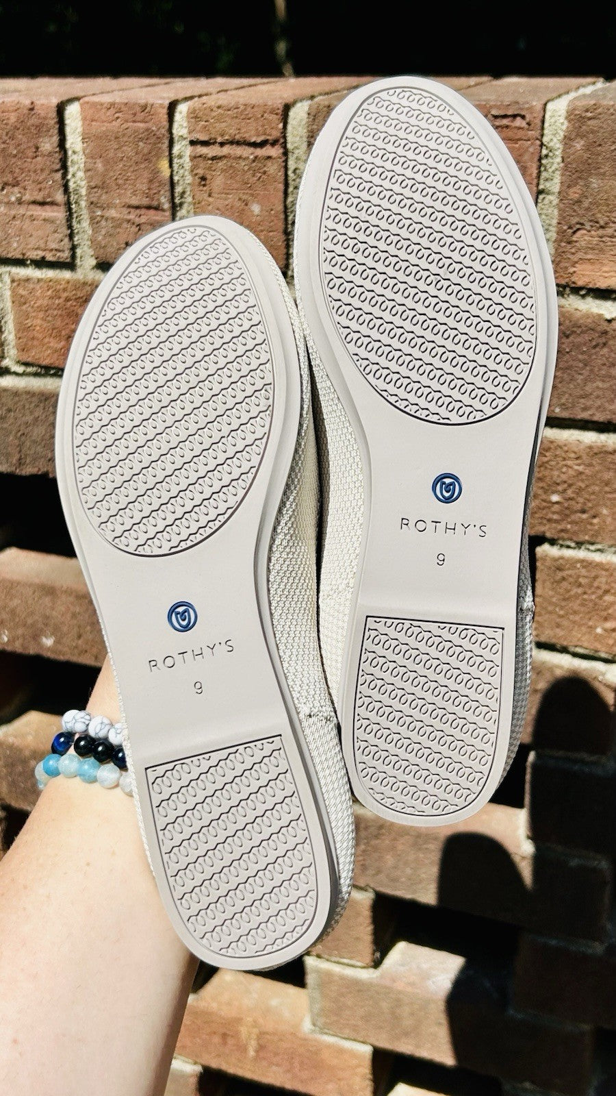 Rothy's the Loafer in Linen Double Stitch Size 9 - Brown White Slip On Shoes