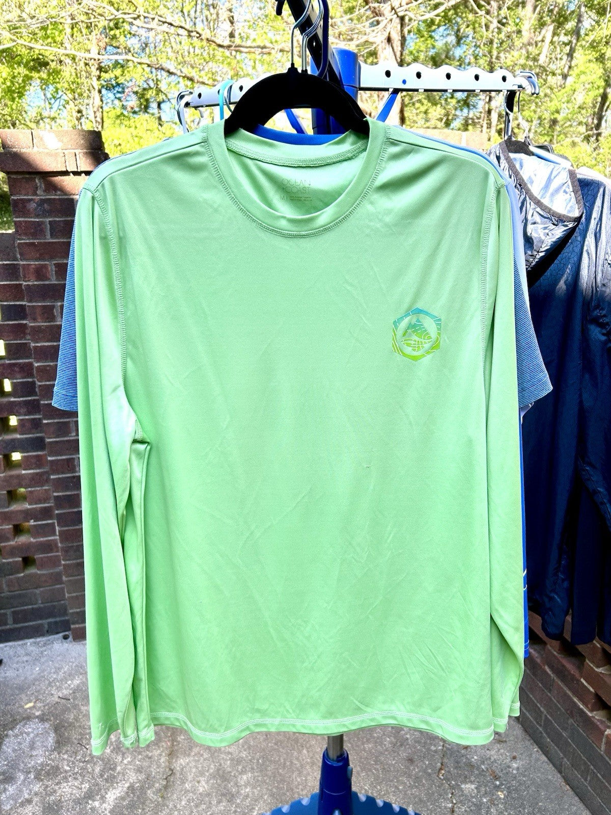 Ocean & Coast Lime Green Long Sleeve Performance Shirt - Men’s Medium