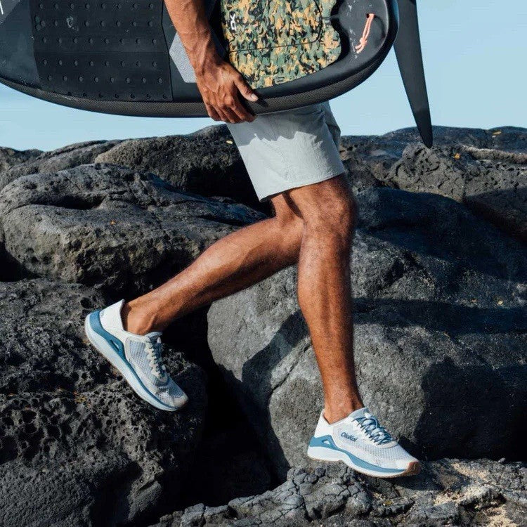 OLUKAI Men's Ahi Marine Shoe | Blue Pearl/White Sand | Size 14 | $150 Retail
