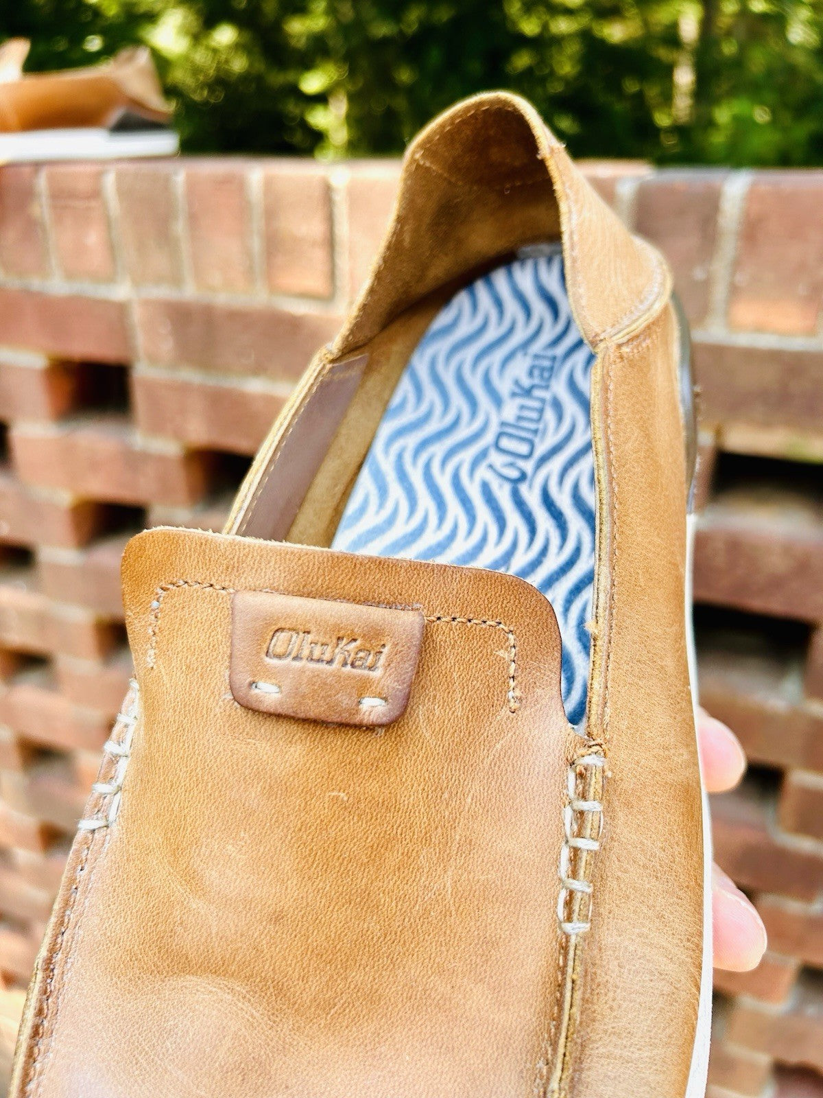 Men's Olukai Kakaha Fox/Fox Leather Slip-on Shoes US Size Men’s 12 ($130 Retail)