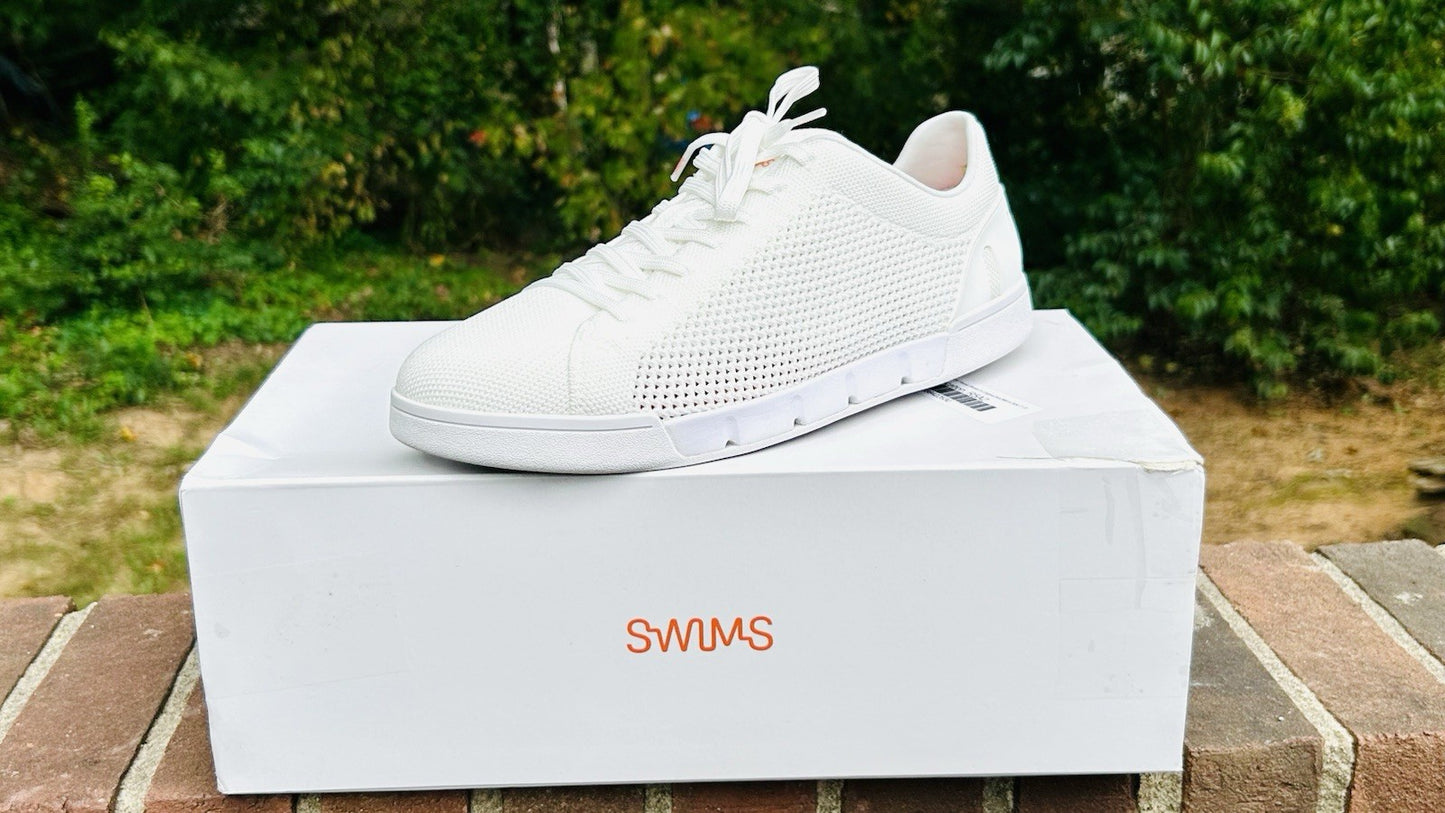 NIB SWIMS Men’s Lightweight Breeze Tennis Sneakers White US 11.5 / Store Demo