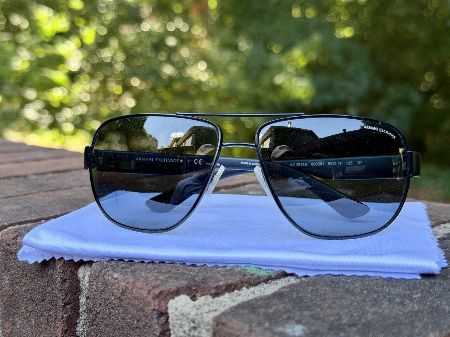 Armani Exchange AX2012S 606381 Matte Black Aviator Polarized Sunglasses 62mm