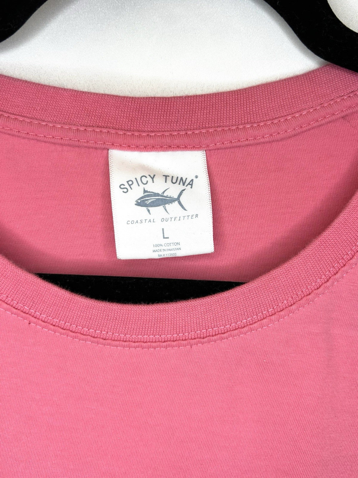 Spicy Tuna Pink Women’s Large Long Sleeve “Salty Vibes” Graphic Tee
