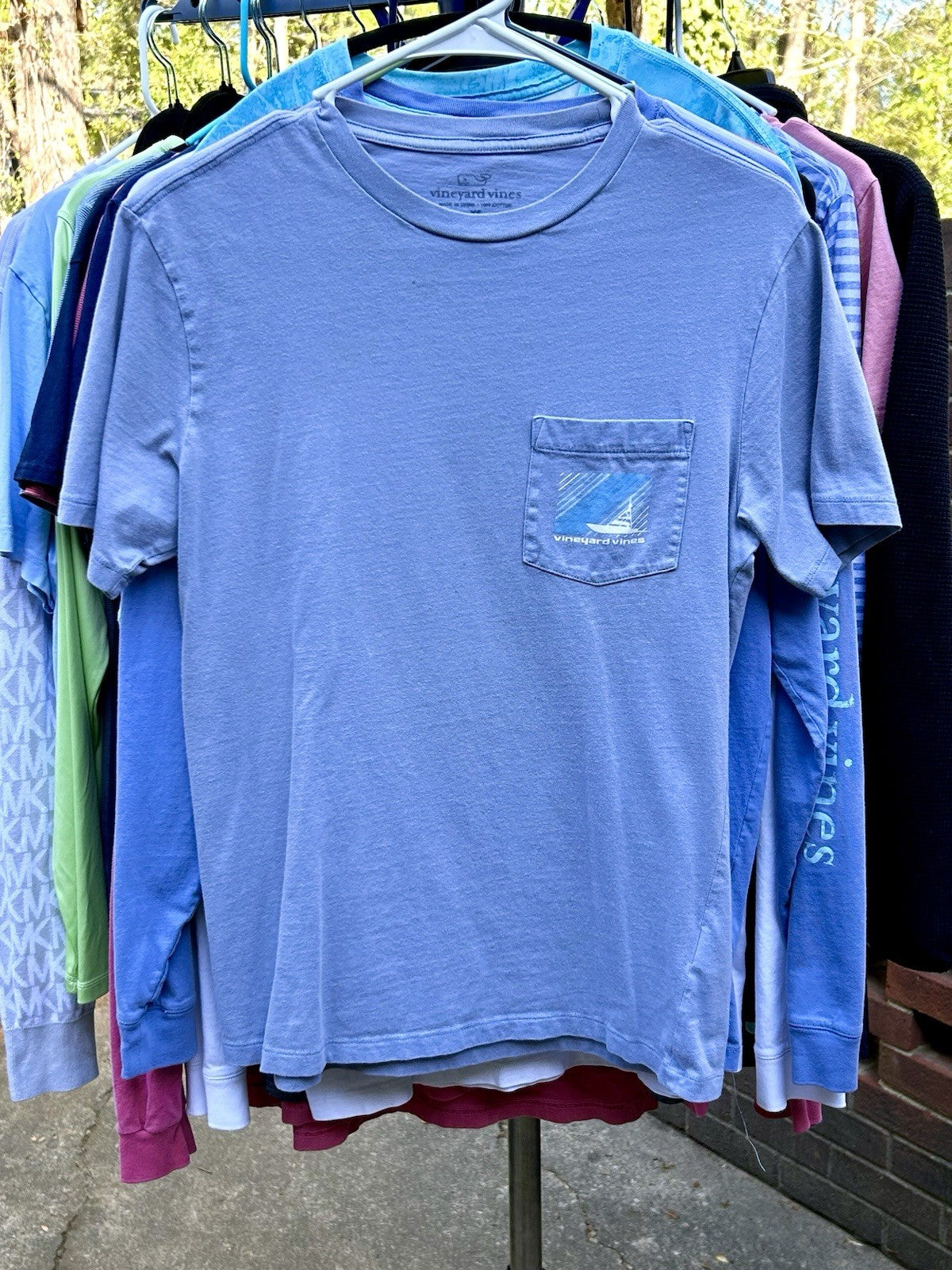 Vineyard Vine Men’s Small Blue Short Sleeve Boat Graphic Tee
