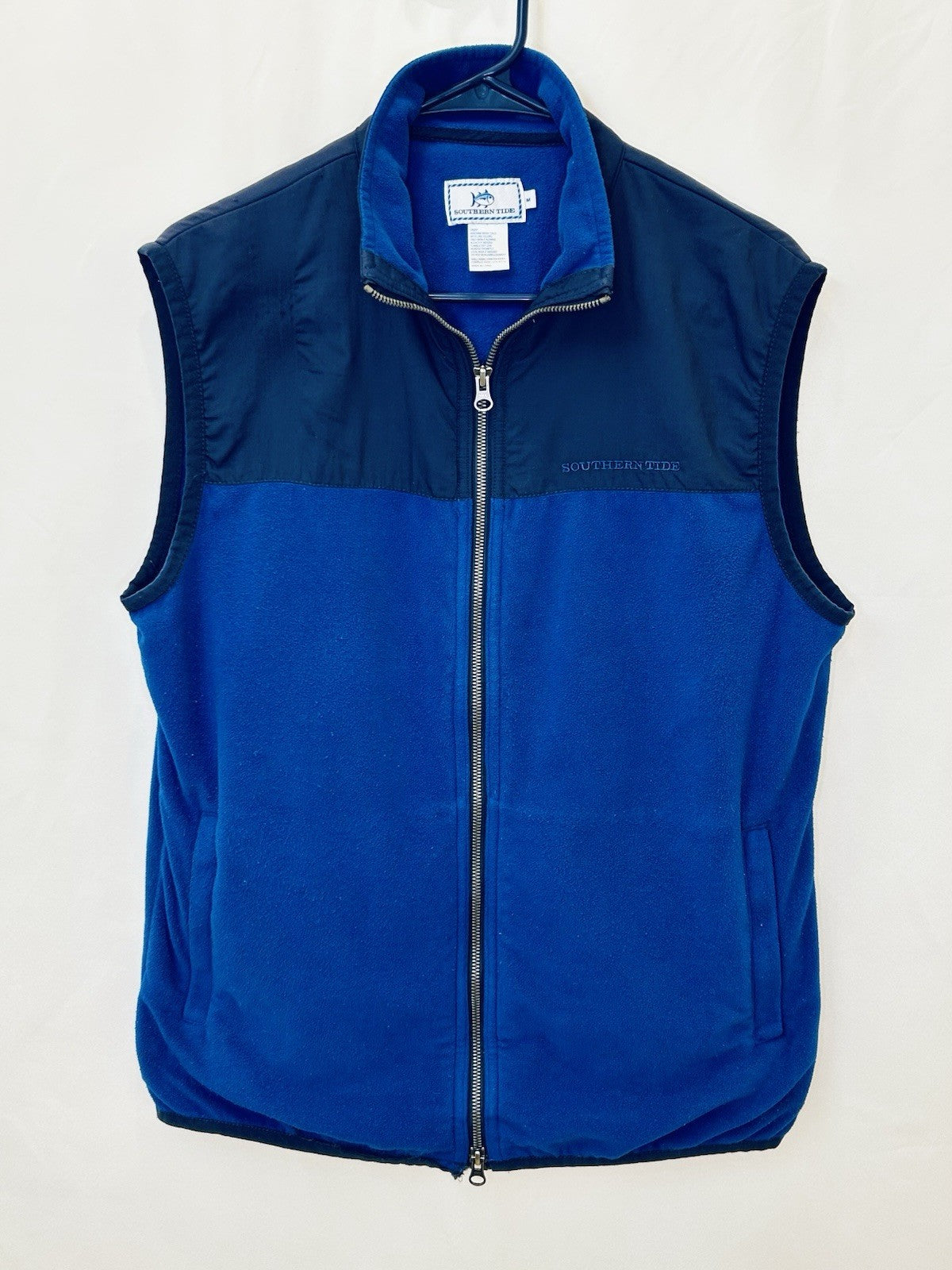 Southern Tide Men's Fleece Vest Medium Sweater Golf Outdoor Heather True Navy