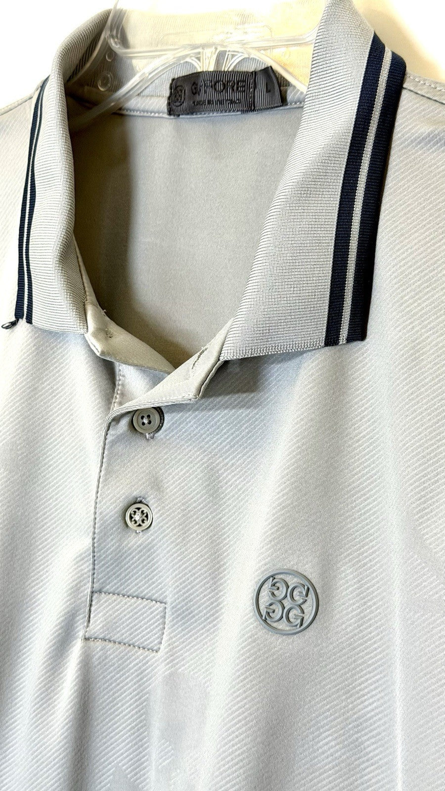 G/FORE Skull & T's Debossed Tech Jersey Golf Polo Size Large In Grey