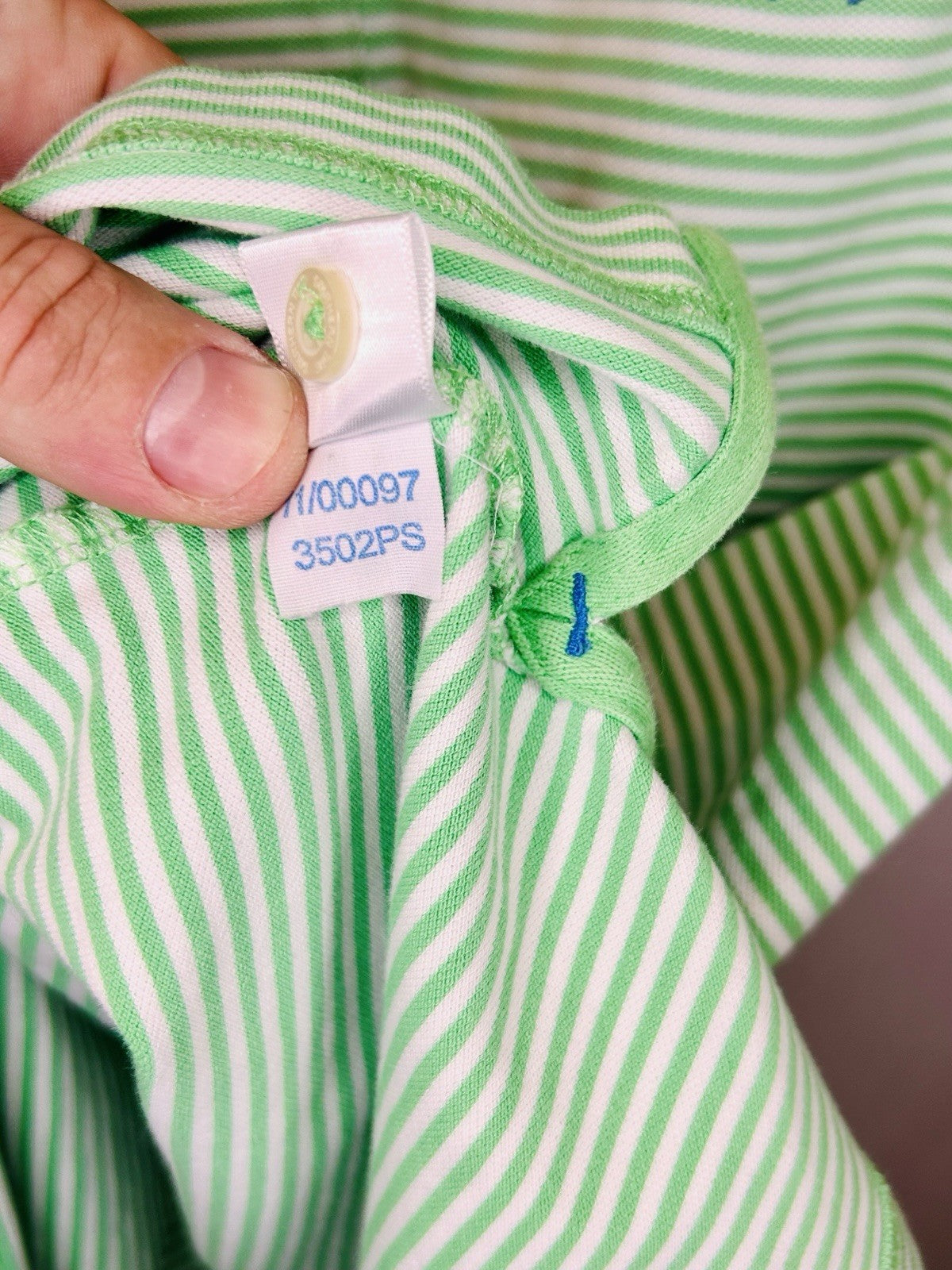 Southern Tide Skipjack Polo Shirt Mens Medium Sea Green Striped Preppy Golf