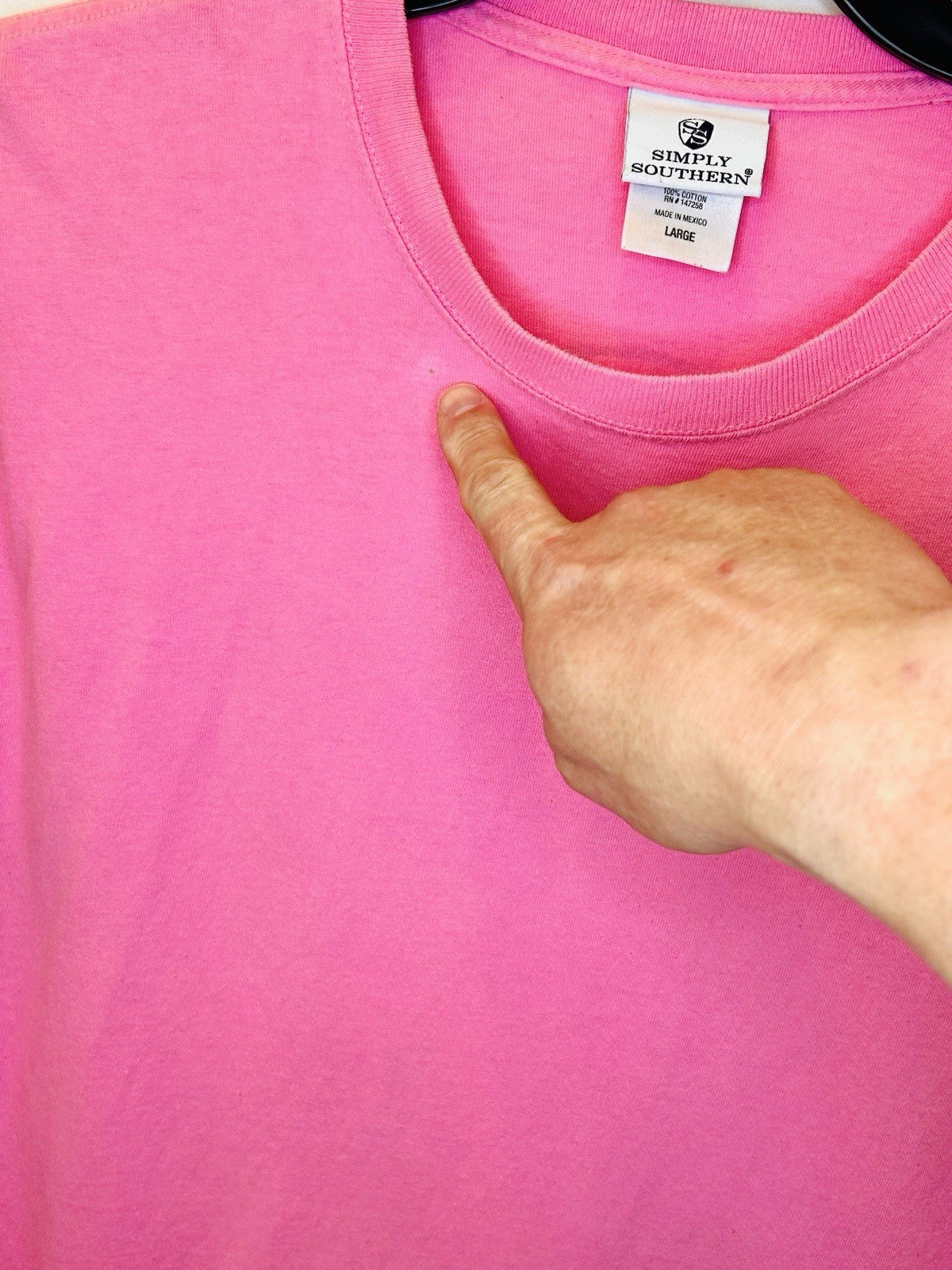 Simply Southern Womens L Large T-Shirt Long Sleeve Pink Ribbon Hope Logo