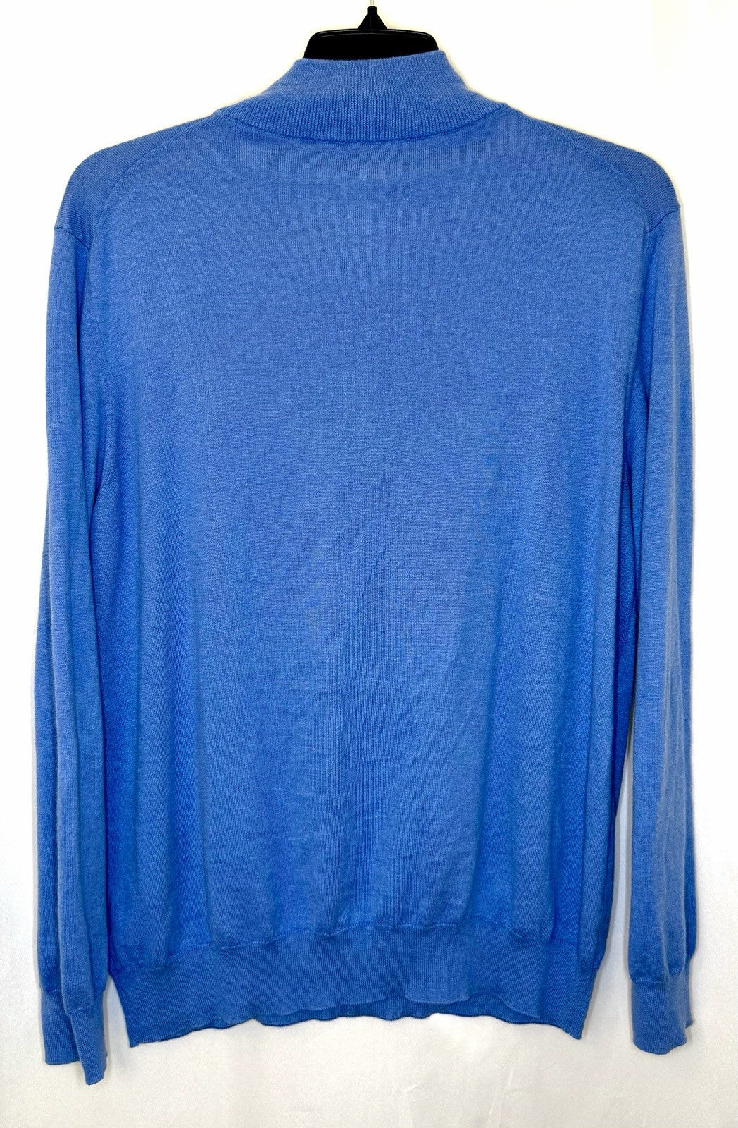 VINEYARD VINES MEN’S LARGE CASHMERE Cotton Blend 1/4 ZIP SWEATER Blue