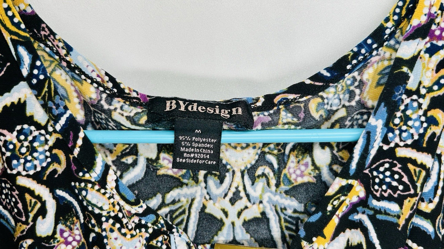 By Design Floral Tunic Top Blouse Woman's Size Medium