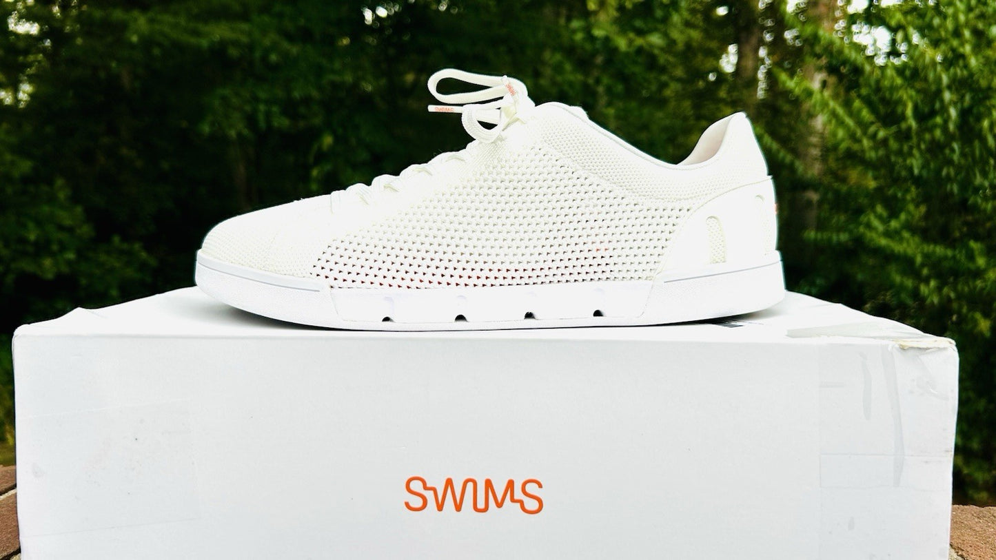 NIB SWIMS Men’s Lightweight Breeze Tennis Sneakers White US 11.5 / Store Demo
