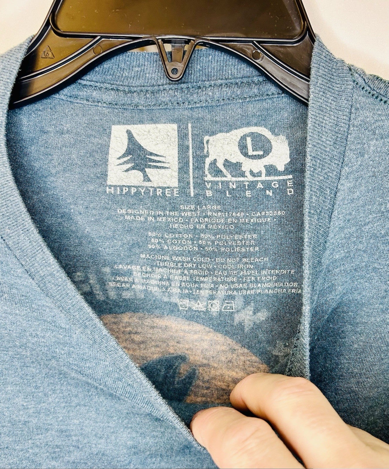 HippyTree Supply And Wave & Wildlife Service Co Long Sleeve Blue Men’s Large