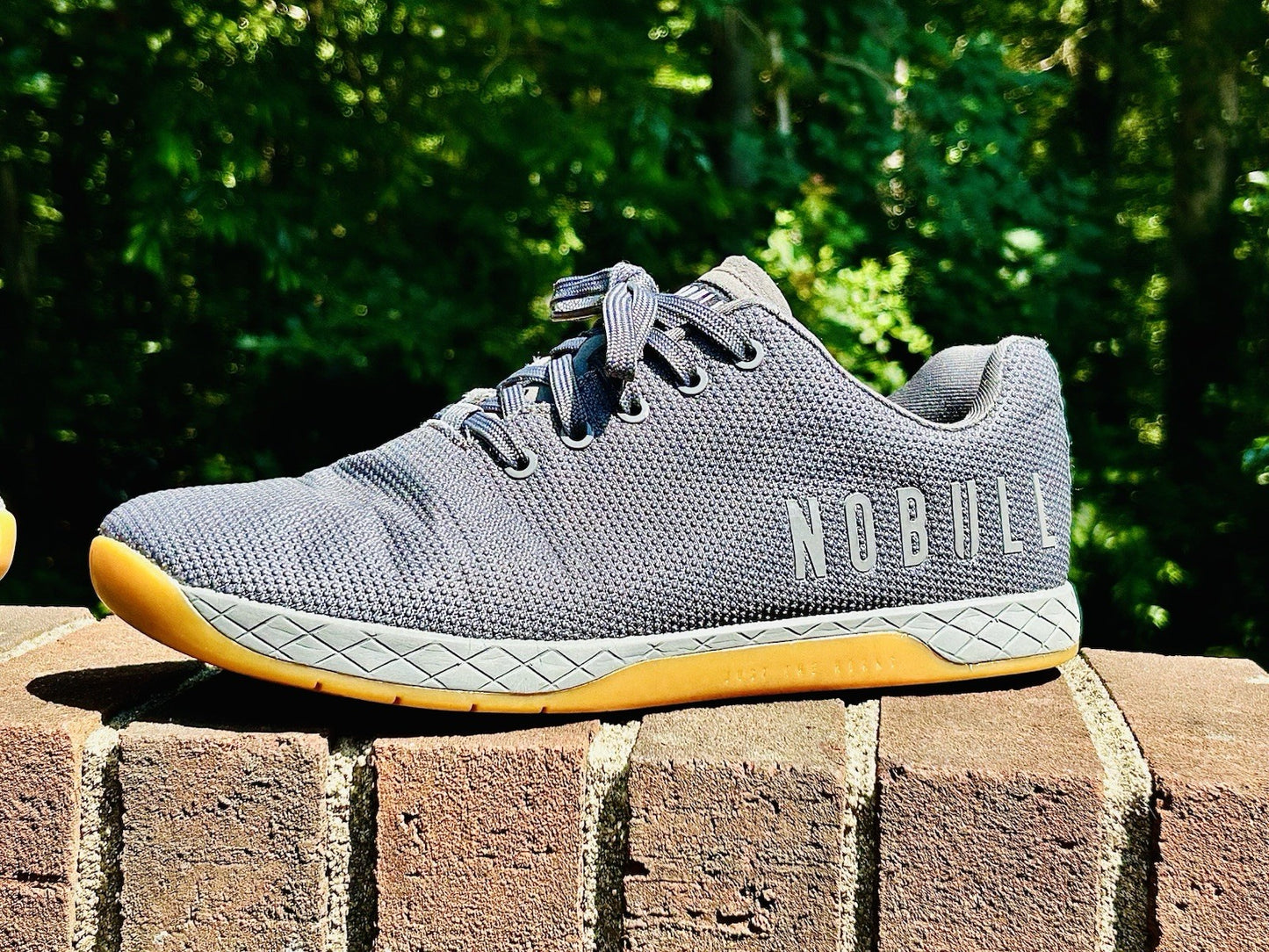 NOBULL Super Fabric Mens 11.5 Grey/Gum Running Athletic Sneakers Trainers Shoes