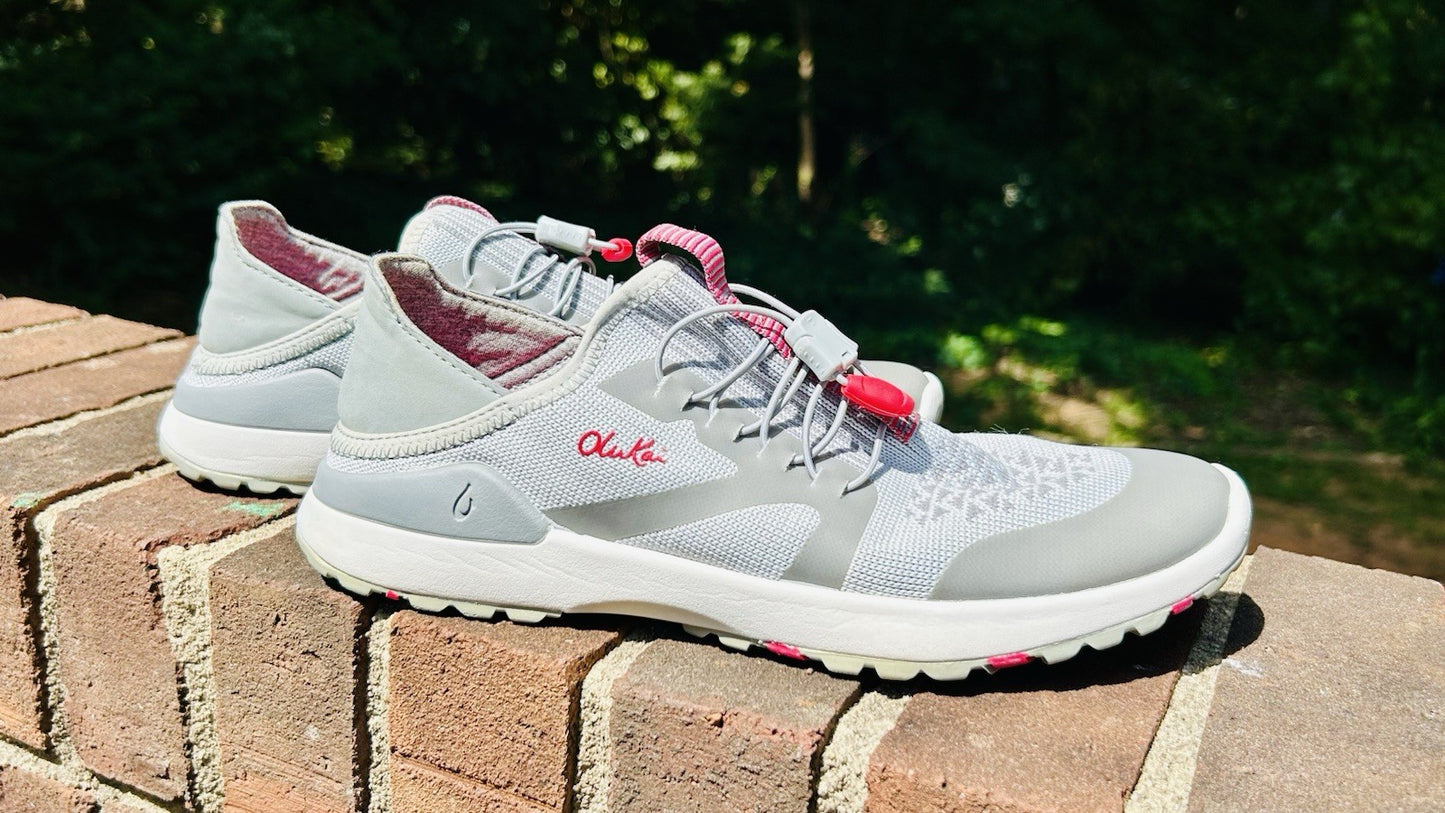 Olukai Women's Miki Trainer Athletic Casual Shoe Pale Grey/Poi Size 7M