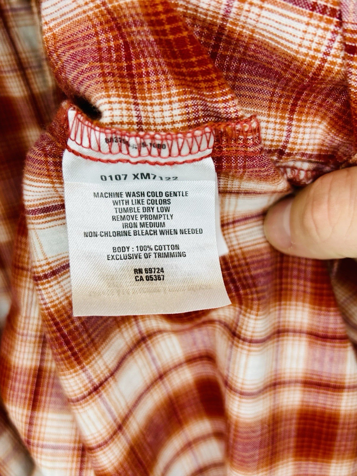 Columbia Plaid Button Up Shirt Short Sleeve Outdoor Casual Red White Large