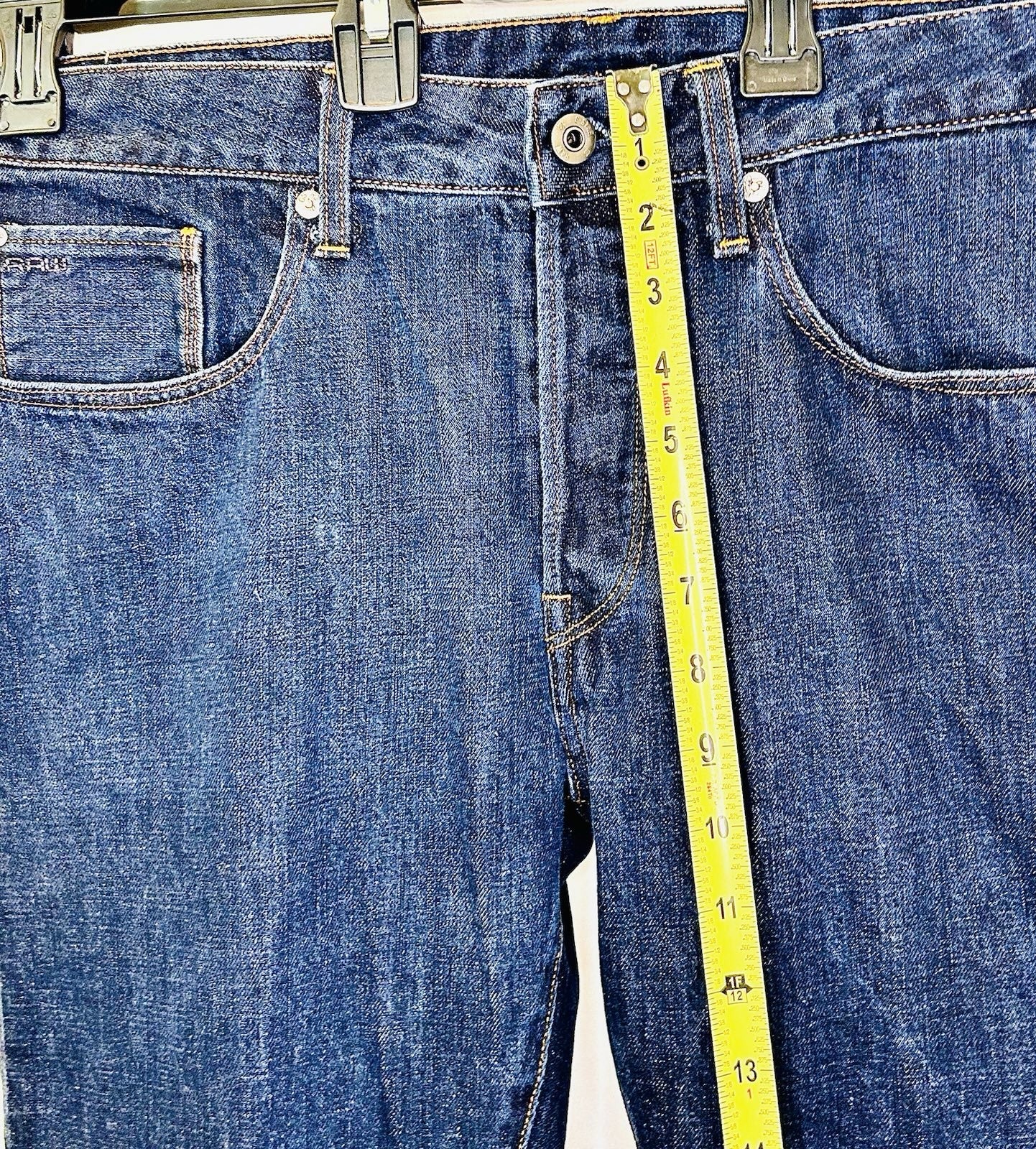 G-Star Raw Jeans Men’s 34x30 Blue Denim Slim 3301 Straight (Tag Reads 34/32)