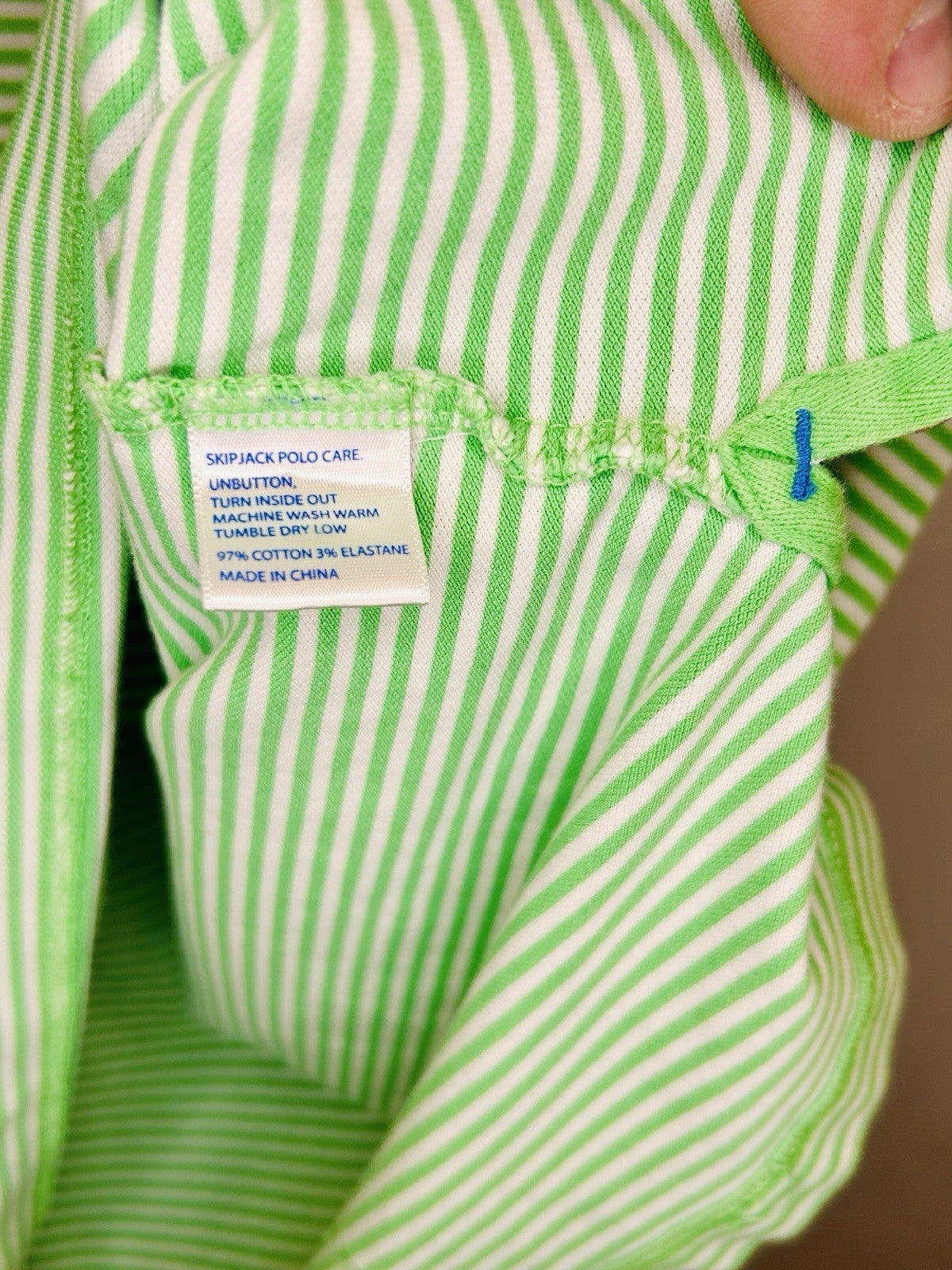 Southern Tide Skipjack Polo Shirt Mens Medium Sea Green Striped Preppy Golf