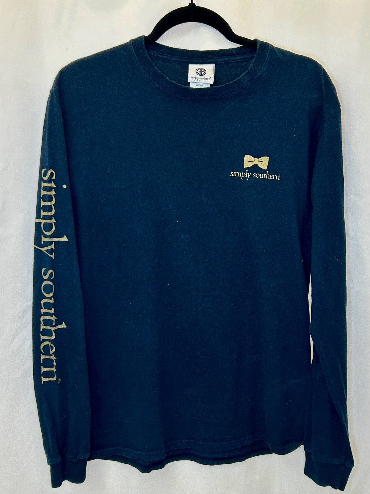 Simply Southern Turtle Logo Logo Adult Long Sleeve T-shirt-Navy-Medium